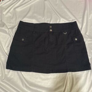 Black Cargo Mini Skirt